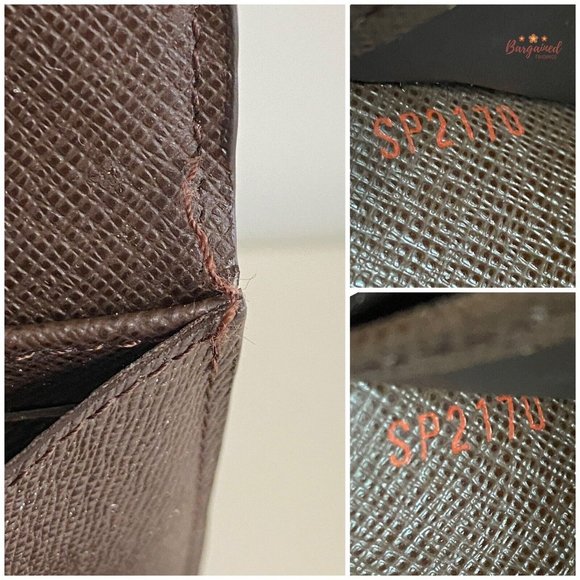 Authentic Louis Vuitton Vintage Damier Ebene Coated Canvas Leather Sarah Long Wa - Picture 11 of 12